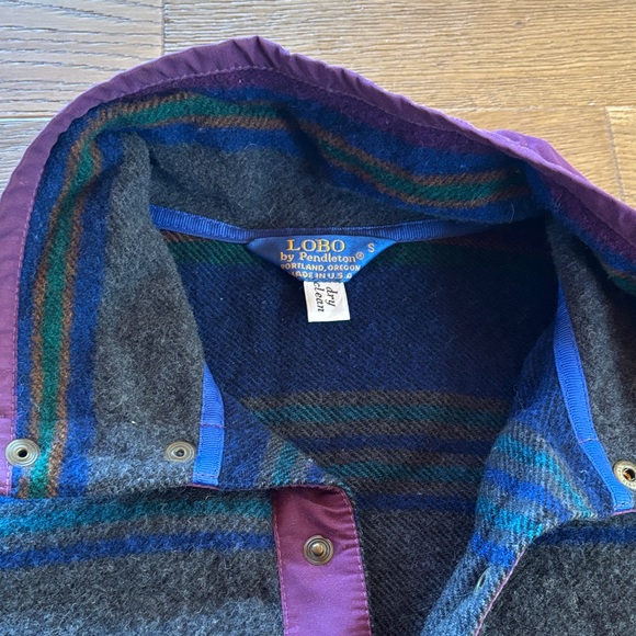 Pendleton Vintage Men's Blue and Grey Button-Up Wool Fleece. Sz Small - Picture 3 of 5